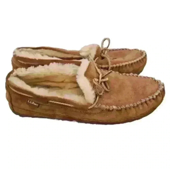 L.L. Bean Men's Tan  Wicked Good Moccasins 13 - Picture 3 of 15